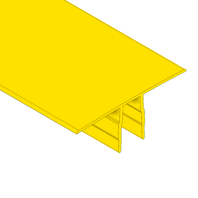 61-090-2 MODULAR SOLUTIONS PVC COVER PROFILE YELLOW 40MM, 8 FOOT LENGTH